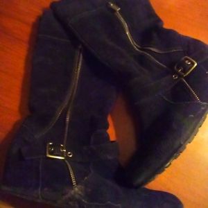 Kenneth Cole Reaction tall suede boots in black size 7